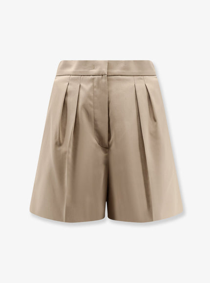 Max Mara Tabacco Stretch Cotton Shorts Verde Kaki