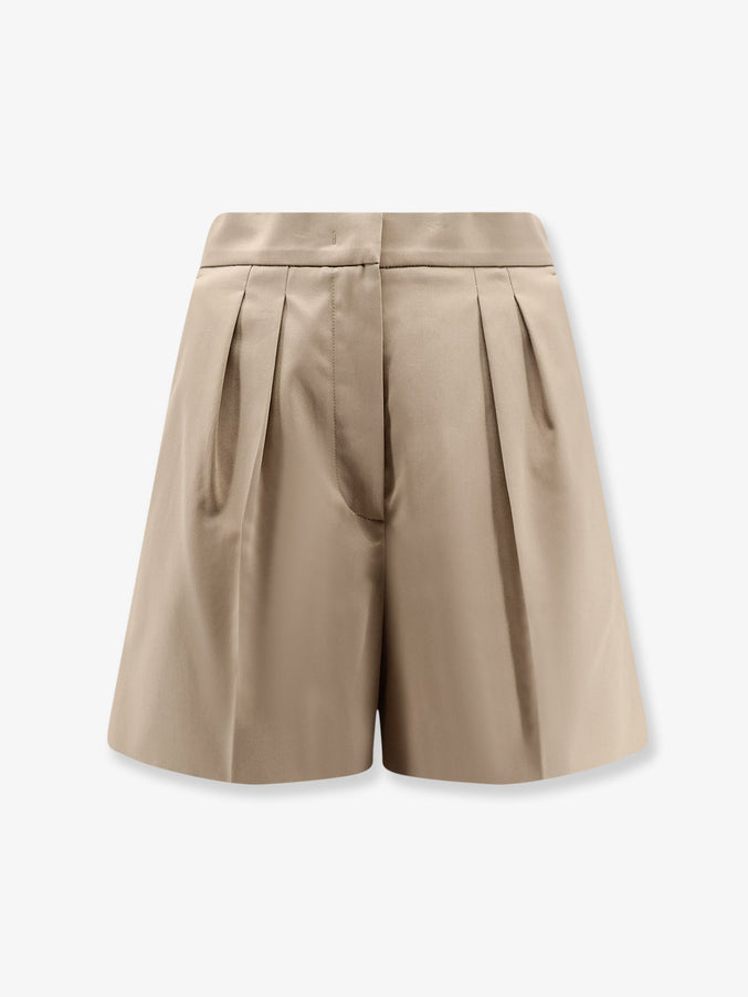 Max Mara Tabacco Stretch Cotton Shorts Verde Kaki