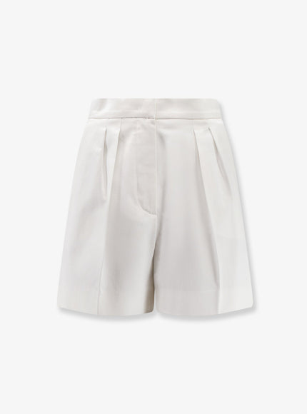 Max Mara Tabacco Stretch Cotton Shorts Seta