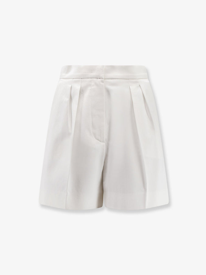 Max Mara Tabacco Stretch Cotton Shorts Seta