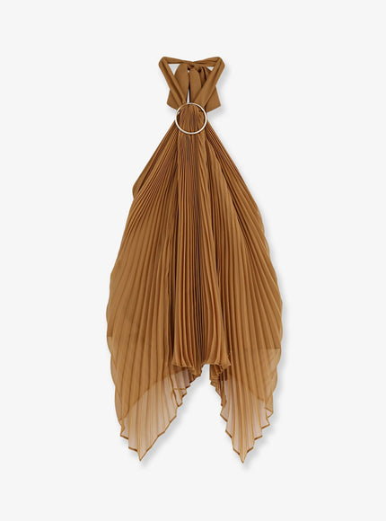 Max Mara Mxevalzer Pleated Top Caramello