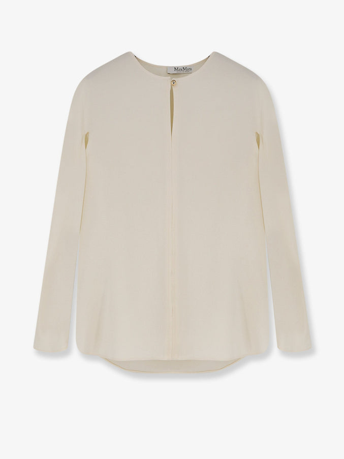 Max Mara Mxpmitico Stretch Silk Shirt Avorio
