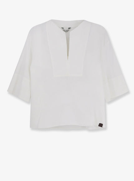 Max Mara Mxpsospiro Linen And Viscose Shirt Bianco Ottico
