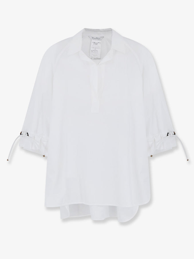 Max Mara Mxmadorni Cotton Shirt Bianco Ottico
