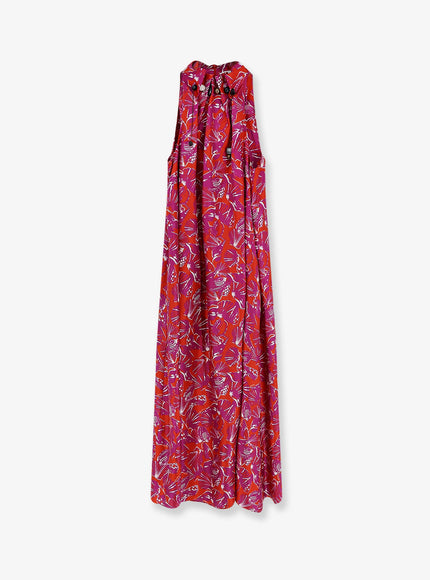 Max Mara Mxmcartone Silk Dress Corallo