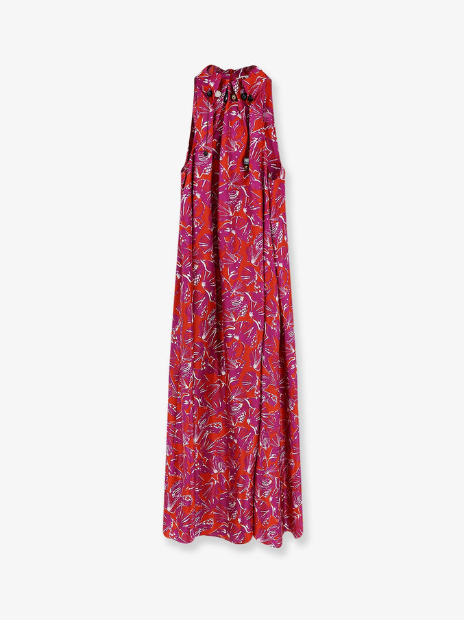 Max Mara Mxmcartone Silk Dress Corallo