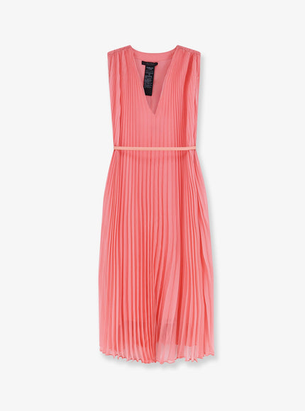 Max Mara Mxecapsula Long Dress With Belt Rosa