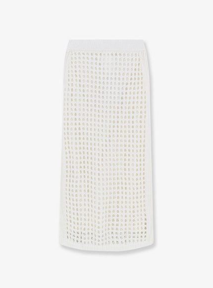 Max Mara Mxpgeode Perforated Cotton Skirt