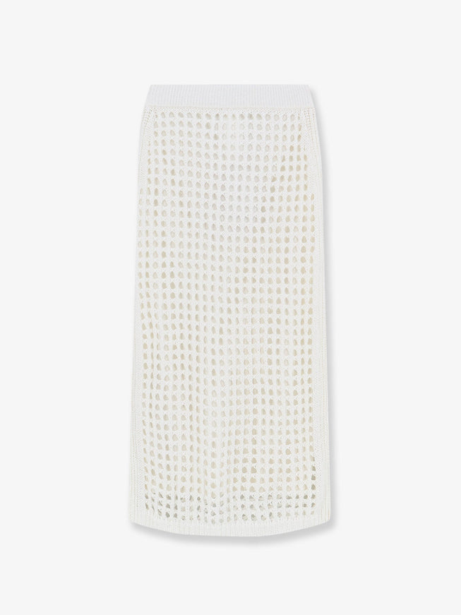 Max Mara Mxpgeode Perforated Cotton Skirt