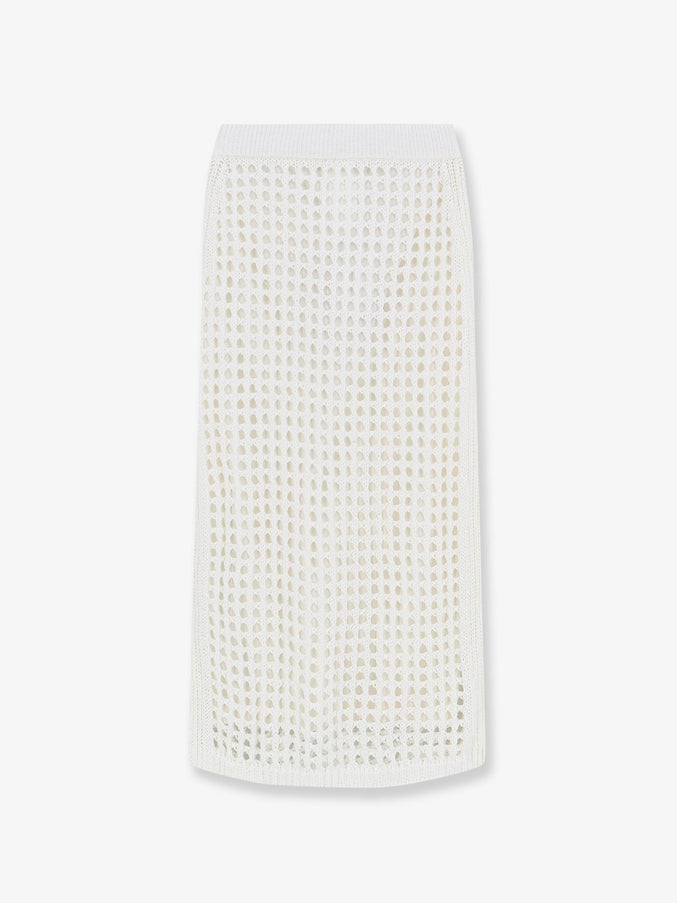 Max Mara Mxpgeode Perforated Cotton Skirt