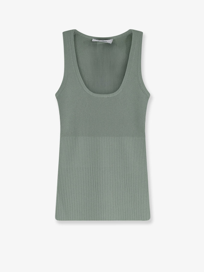 Max Mara Viscose Blend Tank Top Verde Salvia