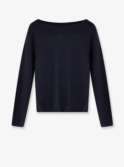 Max Mara Faretra Cashmere Sweater With Matching Removable Band Blu Marino