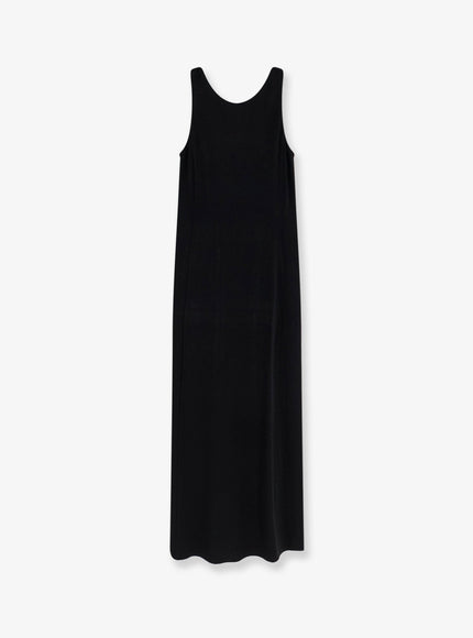 Max Mara Mxppania Stretch Viscose Long Dress Nero