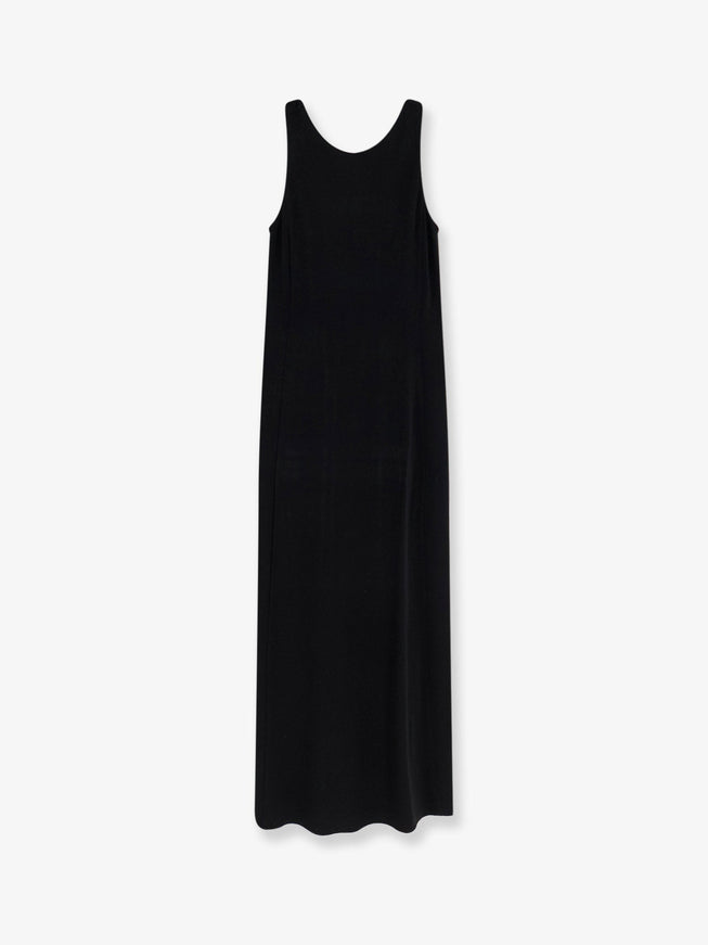 Max Mara Mxppania Stretch Viscose Long Dress Nero