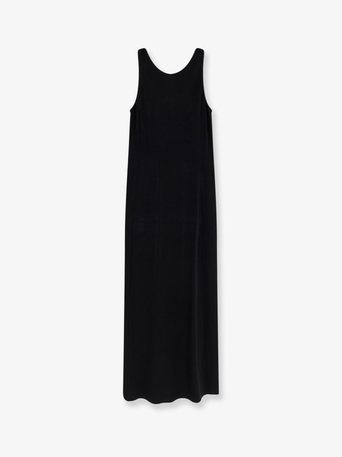 Max Mara Mxppania Stretch Viscose Long Dress Nero
