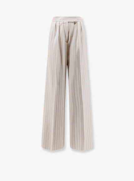 Max Mara Mxmosso Cotton Trousers Bianco