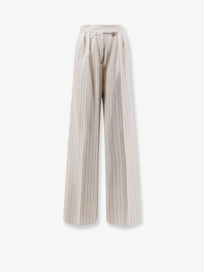 Max Mara Mxmosso Cotton Trousers Bianco