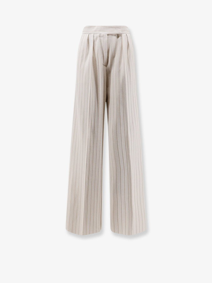 Max Mara Mxmosso Cotton Trousers Bianco