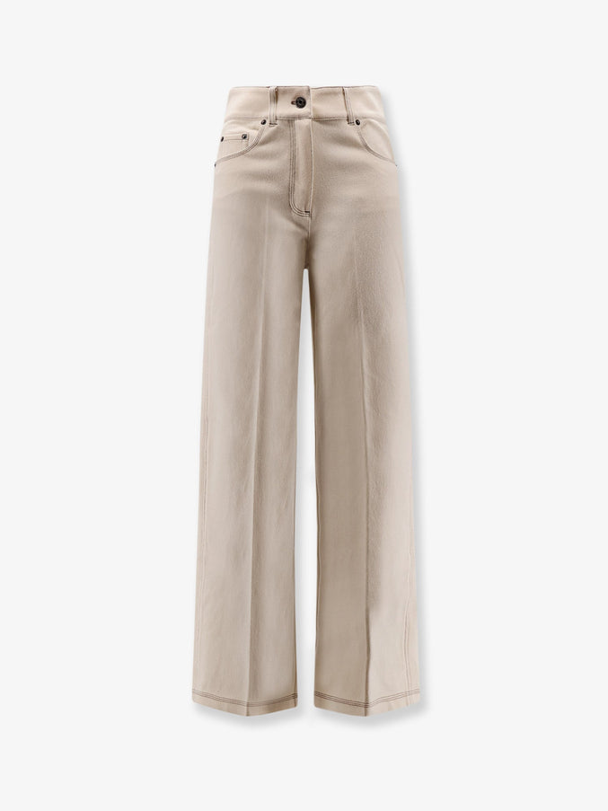 Max Mara Cotton Blend Mxpribes Trousers Avorio