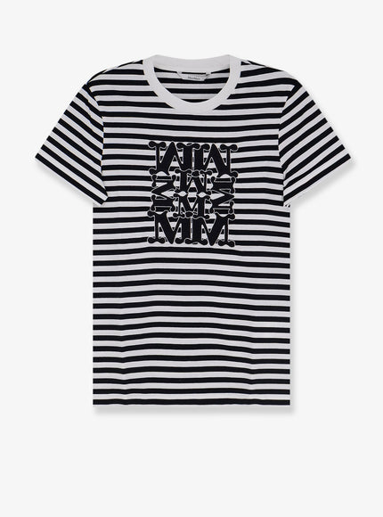 Max Mara Mxmruta Cotton T-Shirt With Front Embroidery Nero