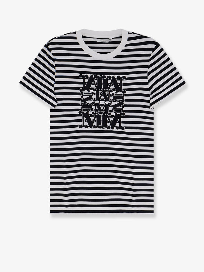 Max Mara Mxmruta Cotton T-Shirt With Front Embroidery Nero