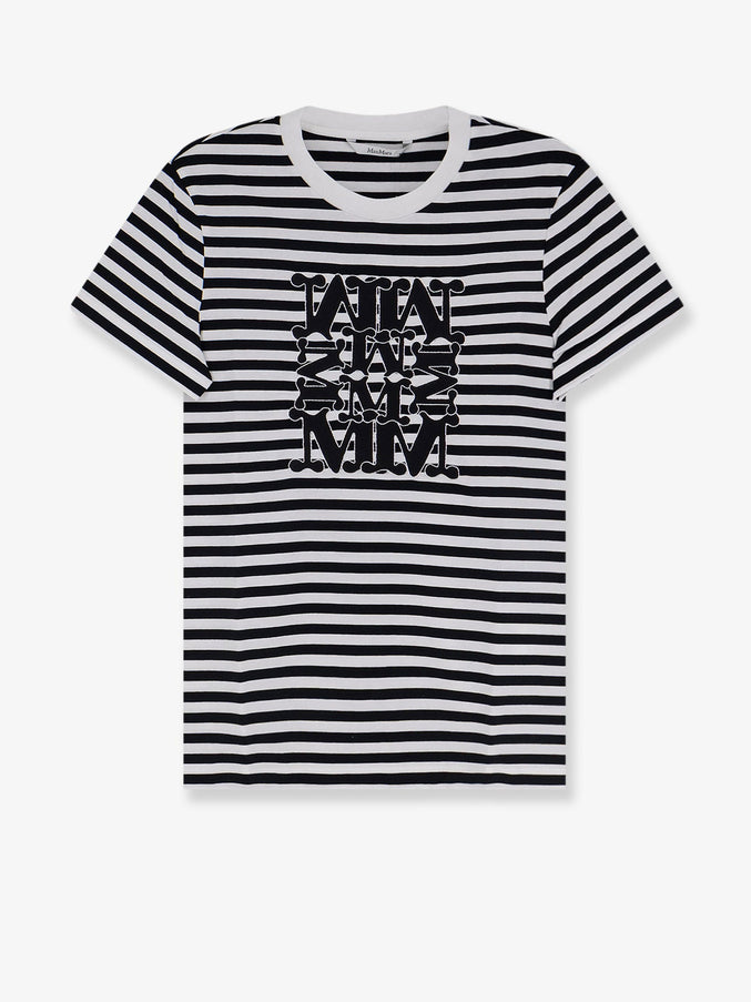 Max Mara Mxmruta Cotton T-Shirt With Front Embroidery Nero