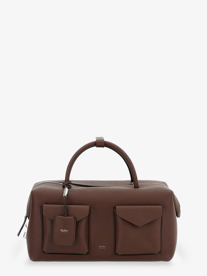 Max Mara Holdall Cargo Leather Handbag Uni Marrone