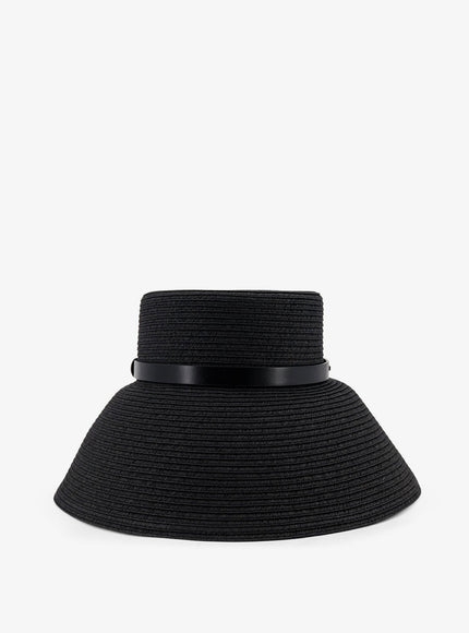 Max Mara Wide-Brimmed Hat With Metal Logo On The Front Nero