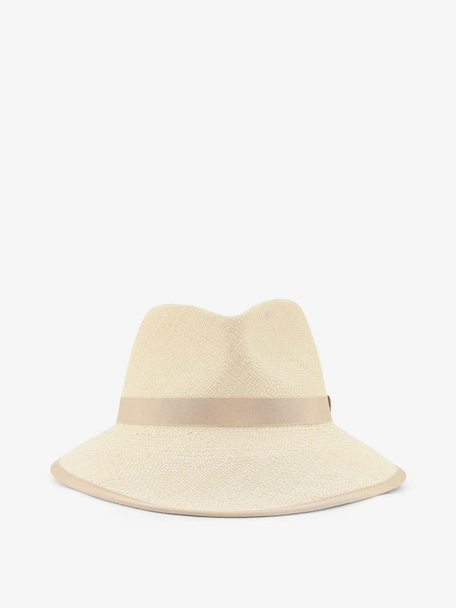 Max Mara Mxadolmen Panama Straw Hat Beige