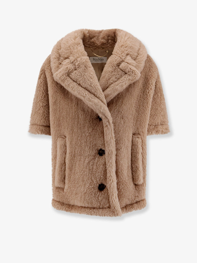 Max Mara Mxacorvino4 Alpaca And Cashmere Fur Cape Beige