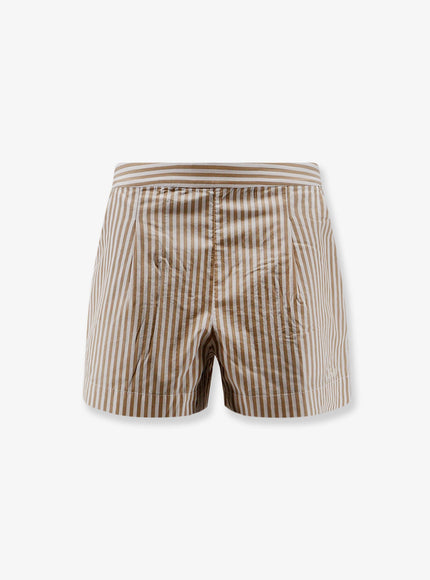 Mc2 Saint Barth Amani Cotton Bermuda Shorts With Striped Pattern Stripes