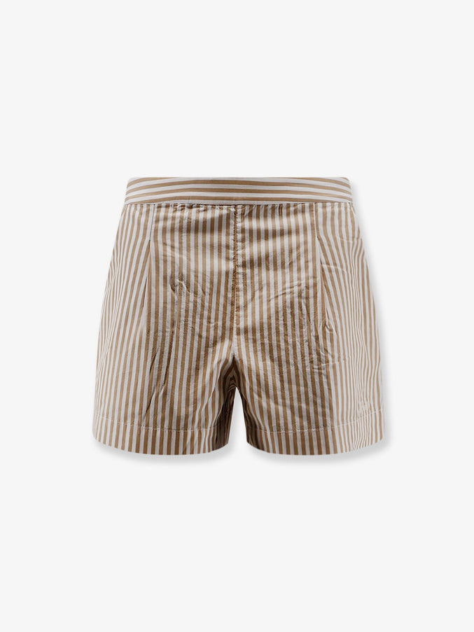 Mc2 Saint Barth Amani Cotton Bermuda Shorts With Striped Pattern Stripes