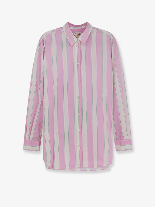 Mc2 Saint Barth Brigitte Striped Cotton Shirt Pink