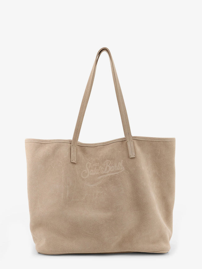 Mc2 Saint Barth City Bag Shoulder Bag In Suede Uni Beige