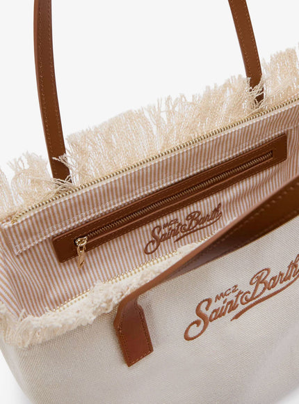 Mc2 Saint Barth City Bag Mid Fringe Canvas Shoulder Bag