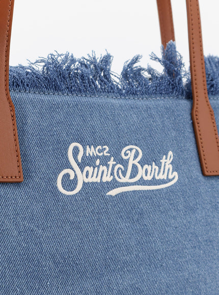 Mc2 Saint Barth City Bag Mid Fringe Canvas Shoulder Bag