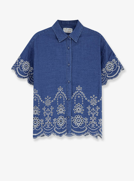 Mc2 Saint Barth Clementine Cotton Shirt Chambrayflower