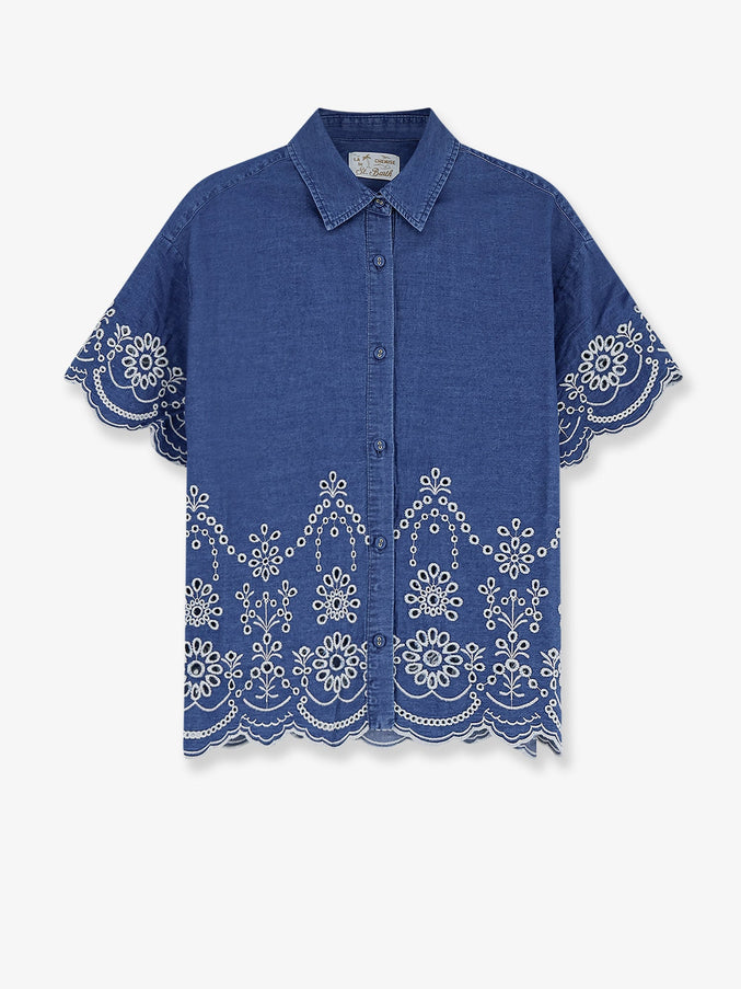Mc2 Saint Barth Clementine Cotton Shirt Chambrayflower