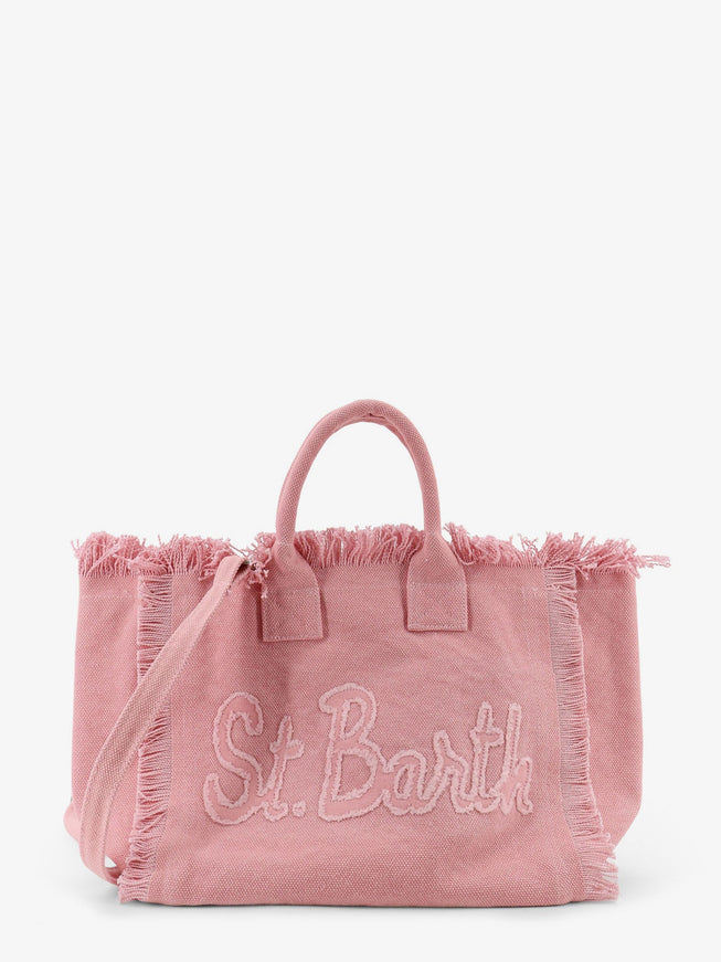Mc2 Saint Barth Colette Canvas Handbag With Front Logo Uni Pink