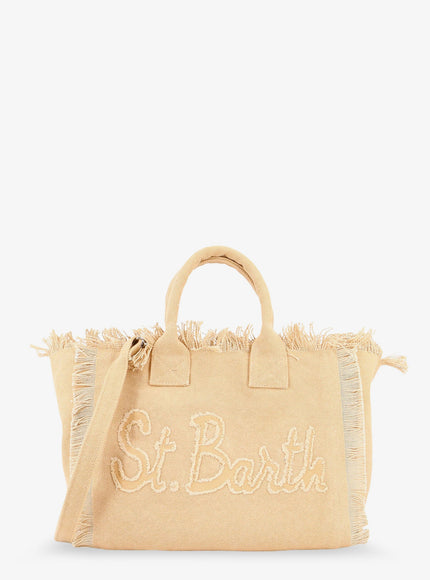 Mc2 Saint Barth Colette Canvas Handbag With Front Logo Uni Black