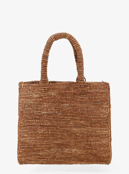 Mc2 Saint Barth Colette Raffia Handbag With Embroidered Logo