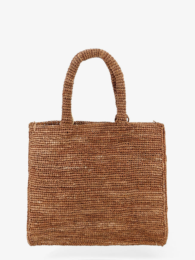 Mc2 Saint Barth Colette Raffia Handbag With Embroidered Logo
