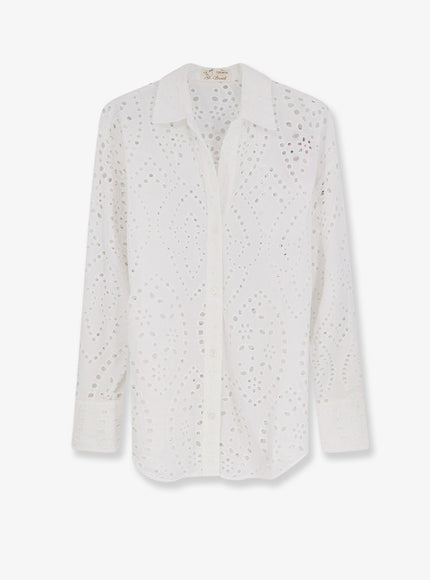 Mc2 Saint Barth Cristal Broderie Anglaise Embroidery Shirt White