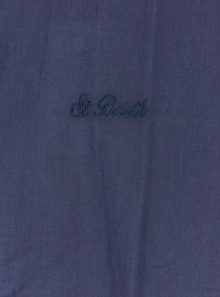 Mc2 Saint Barth Ice Cotton Shirt With Embroidered Logo On The Front