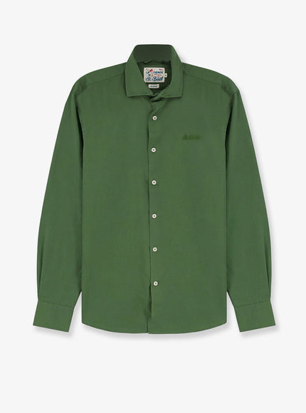 Mc2 Saint Barth Ice Cotton Shirt With Embroidered Logo On The Front Military
