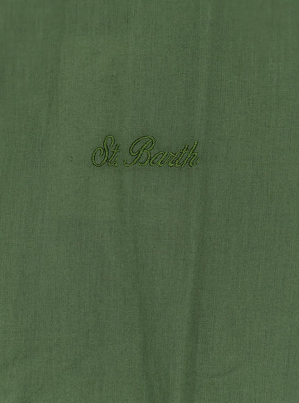 Mc2 Saint Barth Ice Cotton Shirt With Embroidered Logo On The Front
