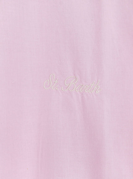 Mc2 Saint Barth Ice Cotton Shirt With Embroidered Logo On The Front