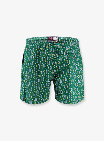 Mc2 Saint Barth Nylon Swim Shorts With Shark Trouble Print