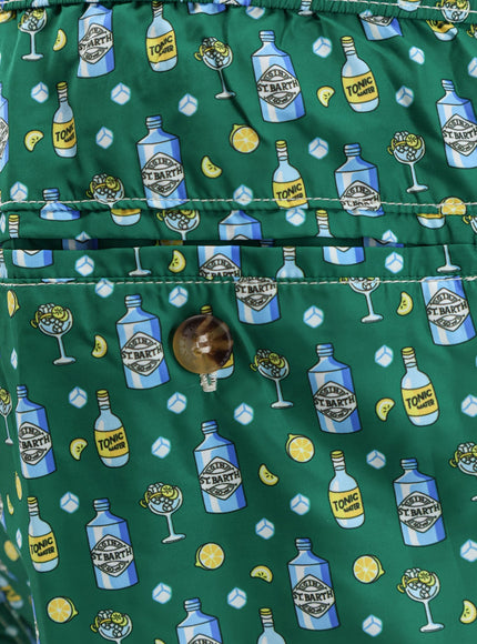 Mc2 Saint Barth Nylon Swim Shorts With Shark Trouble Print