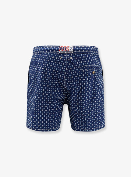 Mc2 Saint Barth Nylon Swim Shorts With All-Over Micro Pattern